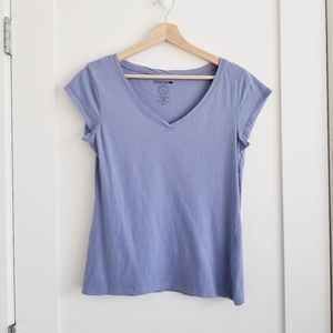 DESIGN LAB organic cotton v neck cap sleeve top